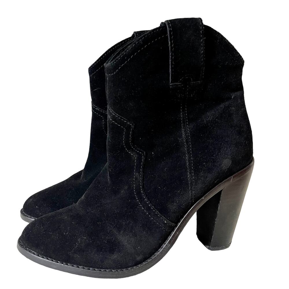 Joie Monte Black Suede Boots Booties Size US 5.5 EURO 35.5